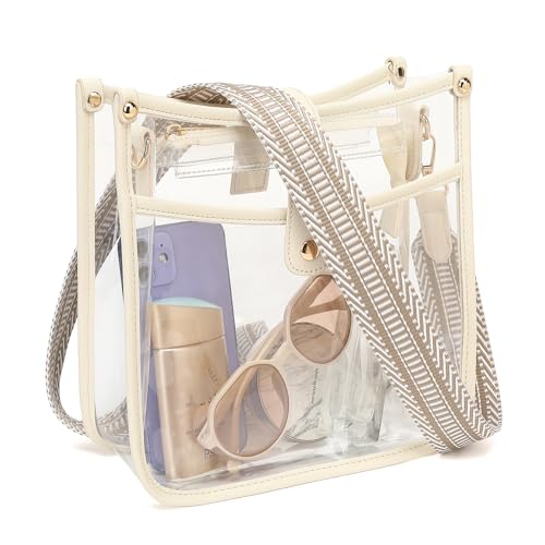 Stadium Clear Bag - Women's Crossbody Tote with Guitar Strap for Concerts
