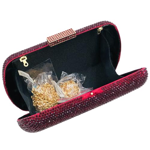 Image of Boutique De FGG Mini Rhinestone Clutch Purse,Evening Bags and Clutches for Women Formal,Crystal Clutch Bag Wedding Handbags