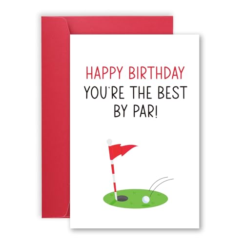 Funny Golf Birthday Card, Sports Themed Humorous Greeting Card with Red Envelope for Male Golfer Dad Husband Men Boyfriend Wife Women Girlfriend Gifts