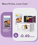 Liene Pearl N200 Pro Refill Kit: 50 Sheets Self-Adhesive Photo Paper & 5 Ribbons for DMP130 Portable Photo Printer. Waterproof, Instant Stick. Ideal for Scrapbooking.