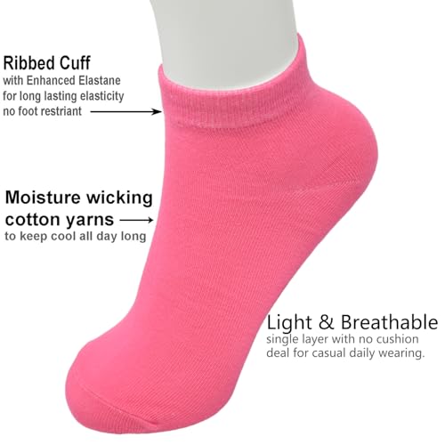 Image of Glory Max 6 Pairs Women Cotton Thin Ankle Low Cut Lightweight Casual Socks
