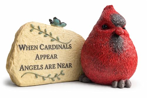 BANBERRY DESIGNS Memorial Cardinal Message Desk Plaque - When Cardinals Appear Angels are Near - in Loving Memory Keepsake - 3.5