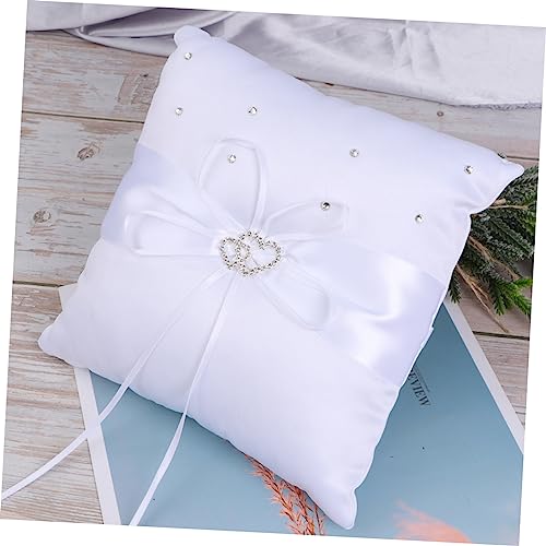 Cintas de raso decorativas y almohada para anillo de boda como obsequio de cortejo 8
