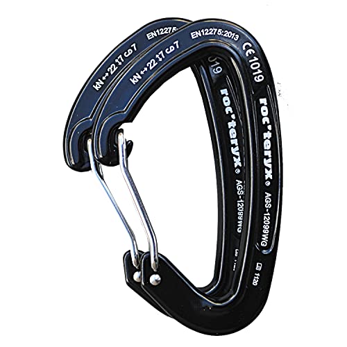 ロックテリクス登山 クライミング カラビナ エンジェルパック 同色2個セット ブラック RTAGS12099W2 93mm
