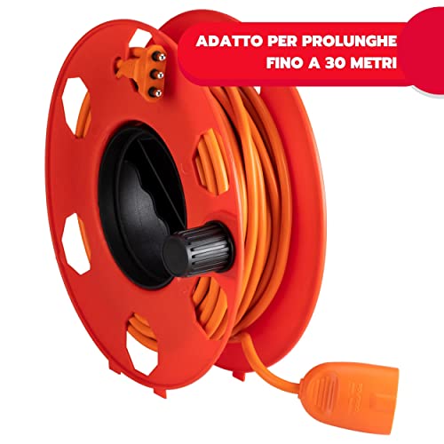 POLY POOL - PP2603 Aufroller ROLLY für Verlängerungskabel, Seile, Schläuche - Professionelle Kabeltrommel, ideal für Rasenmäher - Aufhängbare und leicht zu transportierende Kabel- und Schlauchtrommel