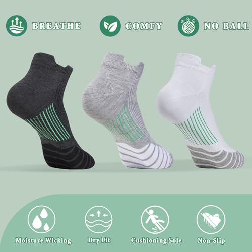 10 Pairs Mens Ankle Socks Men Athletic Running Low Cut Socks Performance Wicking Sport Sock With Tab4