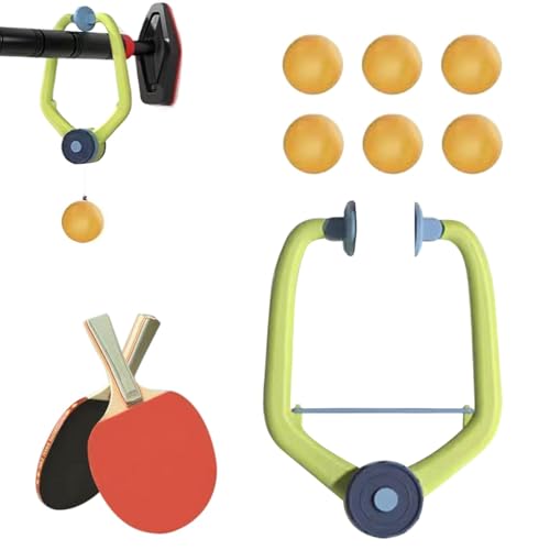 Juego de Door Pong para niños, kit de inicio de Door Jam Pingpong - Kit de inicio de puerta Juego portátil ajustable | Entrenador de tenis de mesa con raquetas, ejercicio de entrenamiento, juego de en