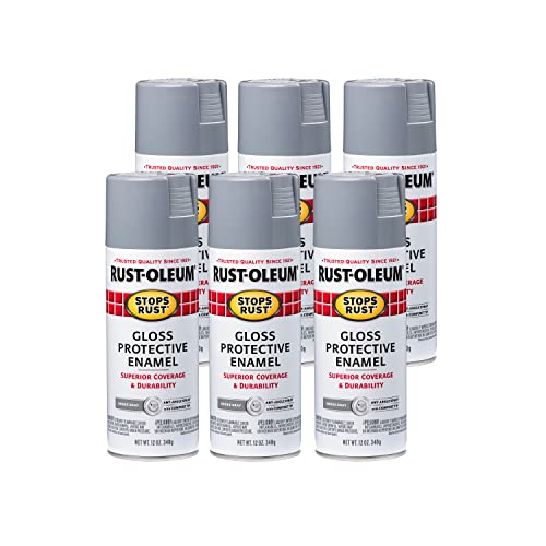 Image of Rust-Oleum 7786830-6PK Stops Rust Spray Paint, 12 oz, Gloss Smoke Gray, 6 Pack