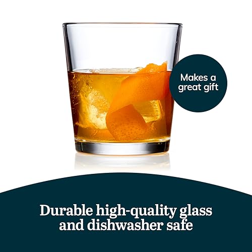 Image of Libbey Bar Essentials Double Old Fashioned Glasses, 12 oz, Clear Restaurant Quality Drinking Glasses Set of 6, Modern Rocks Glass Set for Everyday Use