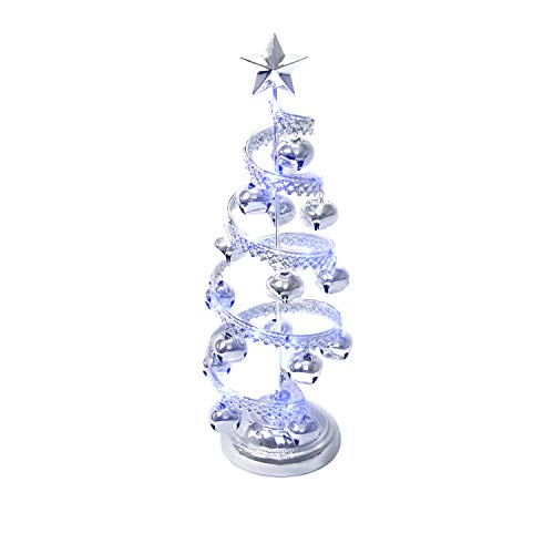 Varmax Mini Christmas Tree Prelit Helical Tabletop Tree 15 inches, Silver