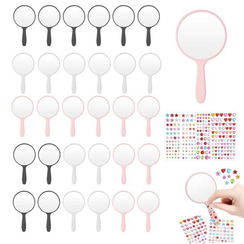 La mejor selección de Espejos de mano favoritos de las personas. 49 FÁCIL&VIVIR Espejo de Bolsillo, 30 Piezas Espejos compactos de Mano para Maquillaje, Espejo Mini Portátil con DIY