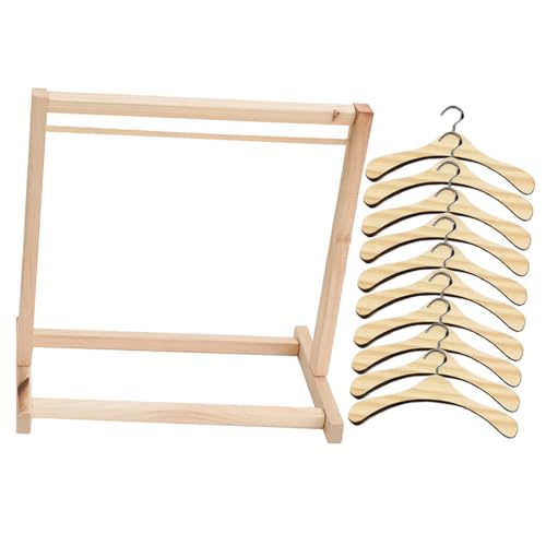 Cintres pour poupée grand format bois et métal : set de 10 mini cintres solides