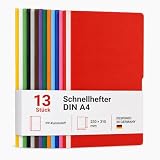 Conipa Schnellhefter A4 Bunt, 13 Stück, PP-Kunststoff, stabil