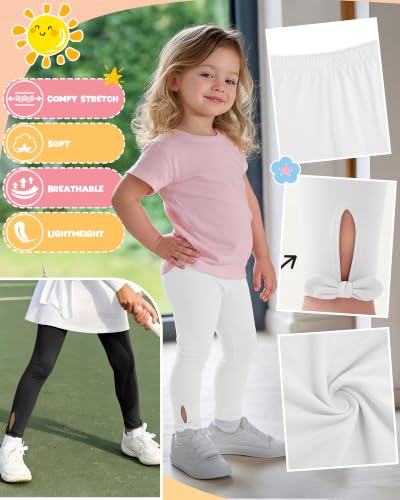 Image of 3 Pack Toddler Girls Cotton Leggings Bow Tight Pants