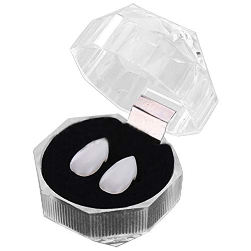 Eighty Lot de 2 paires de fausses dents de vampire crocs de vampire dents de vampire dents de vampire crocs de dents de vampire dents crocs de prothèses dentaires 13 mm Cover