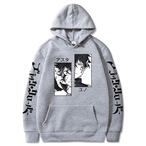kakazoomm store Unisex Anime Clover Sudadera con Capucha Cosplay Disfraz de Asta Yuno Sudadera de Manga Larga Casual Pullover con Bolsillo Canguro