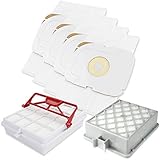 12 Vlies Staubsaugerbeutel Beutel Staubcontainer + 1 Hepa + 1 Hepa Carbon Filter passend für Lux Intelligence S115 Staubsauger