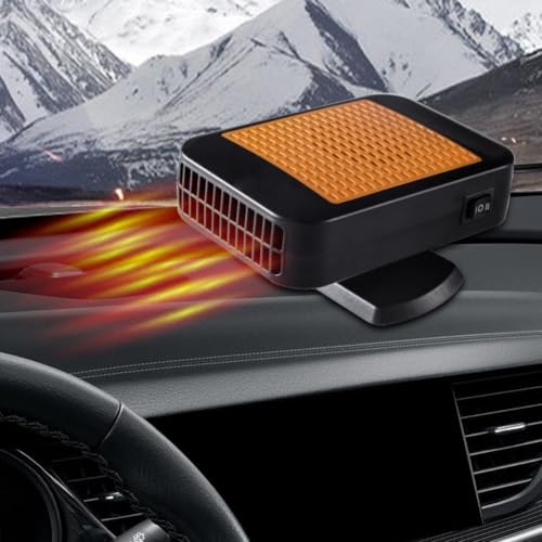Riscaldatore per auto, 12 V/24 V, girevole a 360 gradi, sbrinatore per parabrezza, riscaldamento rapido, antiappannamento, riscaldatore elettrico portatile per veicoli invernali