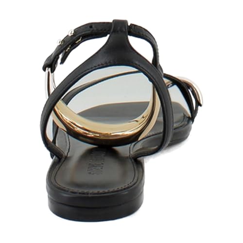 Steve Madden Women's Odyssey Sandal, Black Leather, 6.5