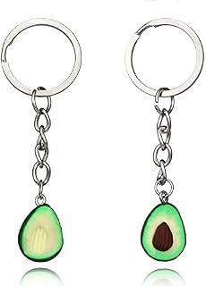 MINGHUA A Set Handcraft Green Avocado Friendship Keychain Handmade Pendant Oval Heart Love