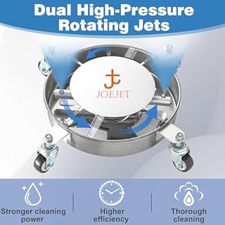 JOEJET Undercarriage Pressure Washer Attachment, Undercarriage Cleaner with 4 Wheels, 14 Inch Under Car Washer, 3 Power Washer Extension Wands, 4000 PSI