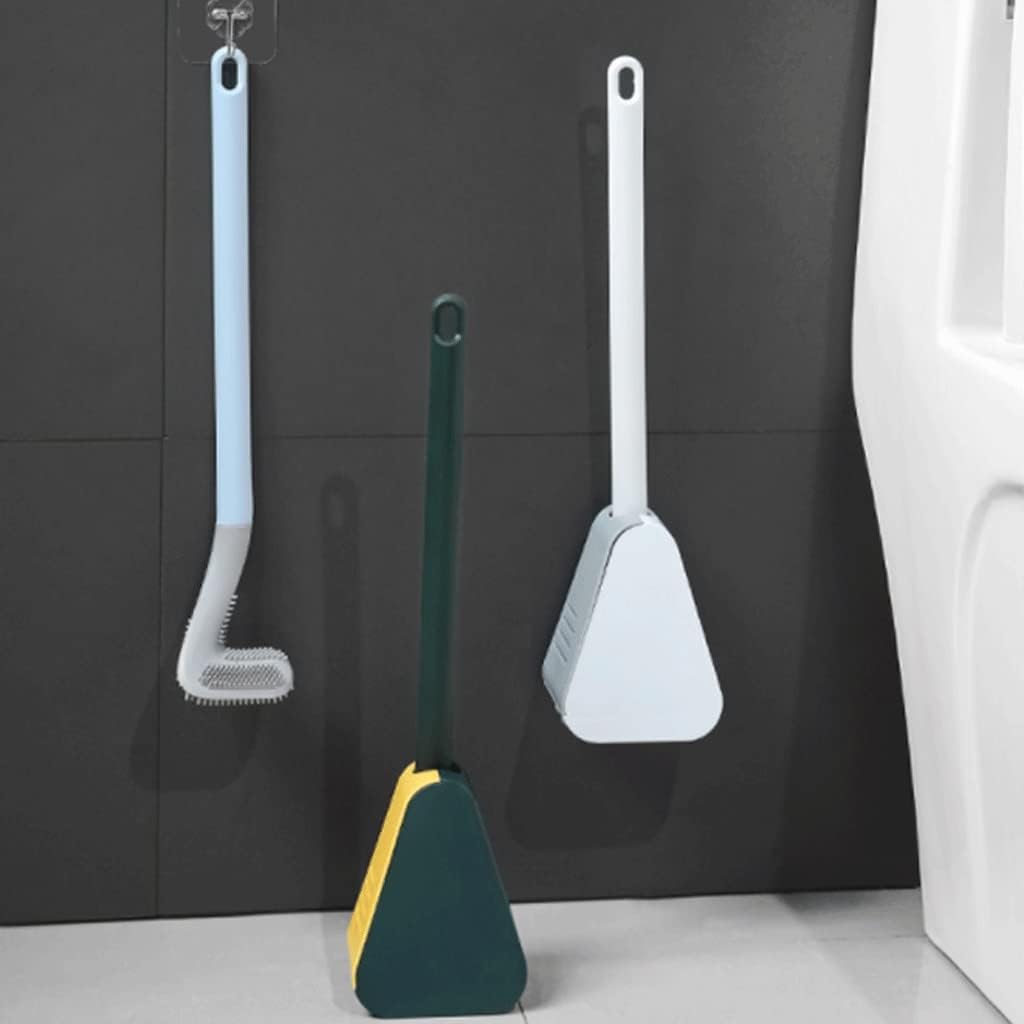 Hardwearing Golf Brush Toilet Brush，Toilet Brush and Holder，360° No Dead Corner Flexible Toilet Bowl Brush，No-Drilling Toilet Scrub Brush Easy to Dry (Color : White)