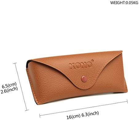 Kono Portable Glasses Case PU Leather Sunglasses Storage Bag Soft Eyeglasses Case for Men & Women