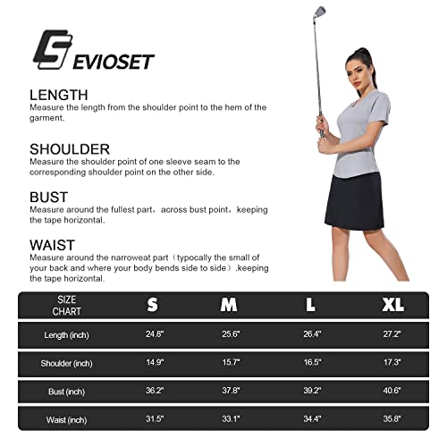 Evioset Womens Golf Shirts Mesh V Neck Lightweight Moisture Wicking Quick Dry Short Sleeve Tennis Polo Shirts Light Blue Xl #TOP6