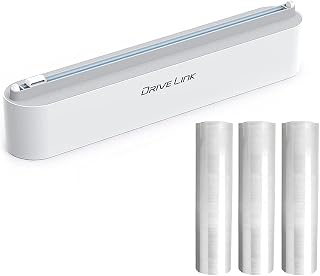 Refillable Magnetic Plastic Wrap Dispenser with Slide Cutter, Plastic Food Wrap 12' x 328' Cling Film (Pack of 2)