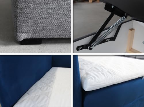 Sofnet Boxspringbett Flame mit Bettkasten - Einzelbett mit Bonell-Matratze und Topper, Polsterbett, Universelle Bettseite, Bett, Schlafzimmer, Kinderzimmer (Beige (Paros 02), 80 x 200 cm) – Bild 6