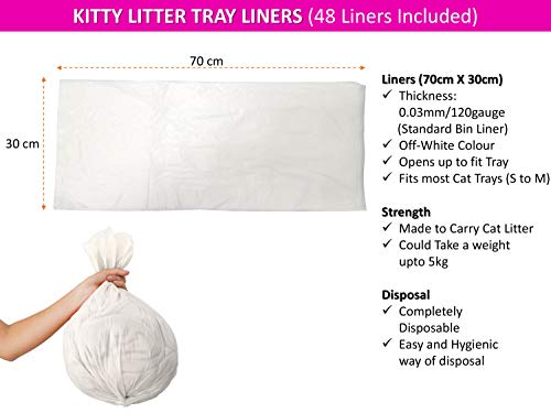 Kitty Cat Essentials Lot de 3 bacs à litière pour chat avec 48 bacs à litière et pelle à litière pour chat avec 20 sacs à déchets assortis pour l'élimination de la litière (rouge brique) - Image 5