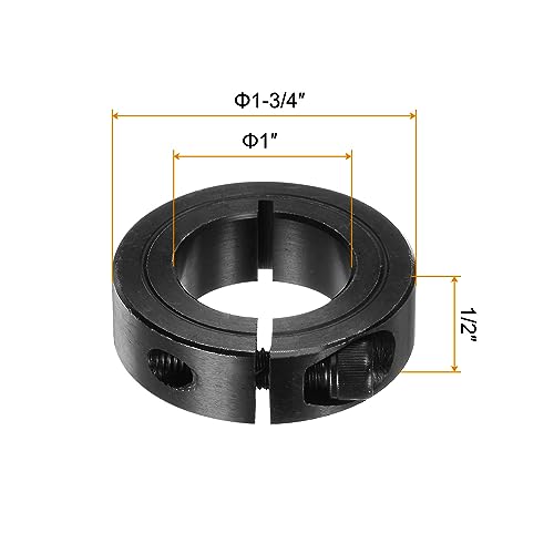 QUARKZMAN Welle Kragen 1 Bohrung 1-3/4 AD 1/2 Breite Schwarzoxid Galvanisierung Einzeln Geteilte Achse Klemmring mit Stellschraube