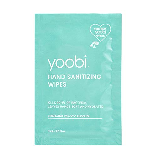 Yoobi | Hand Sanitizer Wipes | Individually Wrapped Travel Packets | 24 Pack