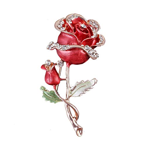 Image of Crystal Pearl Flower Brooches Pins Fashion Beautiful Created Rhinestone Floral Brooch Good Idea for Party Dance Wedding Banquet for Elegant Women Girl