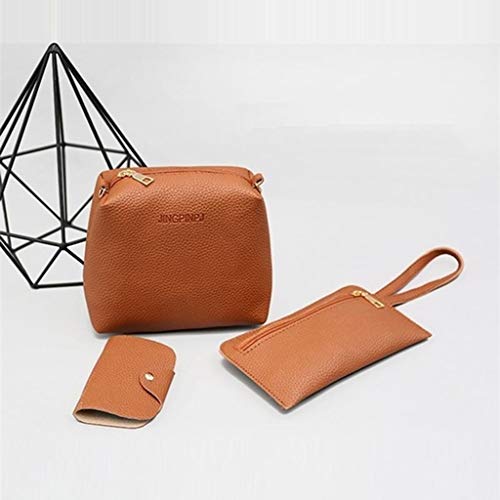 menolana 3-Pack 4-em-1 PU Couro Bolsa Carteira Impermeável Mensageiro para Viagem