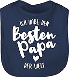 Shirtracer Baby Strampler Mädchen & Junge - Ich habe den besten Papa der Welt - Unisize - Navy Blau - papa werden - BZ12 - Baby Lätzchen Baumwolle