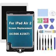 9.7" LCD Screen Replacement for iPad Air 2 2nd Gen A1566 A1567 LCD Display Glass Touch Digitizer Premium Kit with Tools - White
