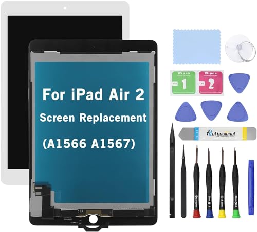 HOYRTDE 9.7\" LCD Screen Replacement for iPad Air 2 (2nd Gen) A1566 A1567 LCD Display Glass Touch Digitizer Premium Kit with Tools - White