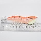 Imitation réaliste des crevettes : le design 3D scannée imite le mouvement naturel des proies avec des jambes douces et une action légère pour les calmars et les pieuvres