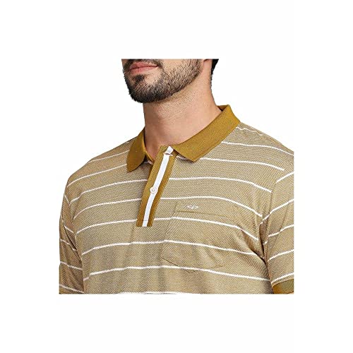 Image of Colorplus Men's Pure Cotton Solid Pattern Classic Fit Polo Neck Half Sleeve Casual T-Shirt