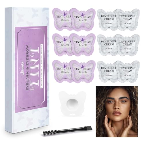 Libeauty Tinta per Sopracciglia, Laminazione Sopracciglia, Tinta Sopracciglia Design Della Borsa, L'effetto Dura 4 Settimane, Facile da Riporre e Utilizzare
