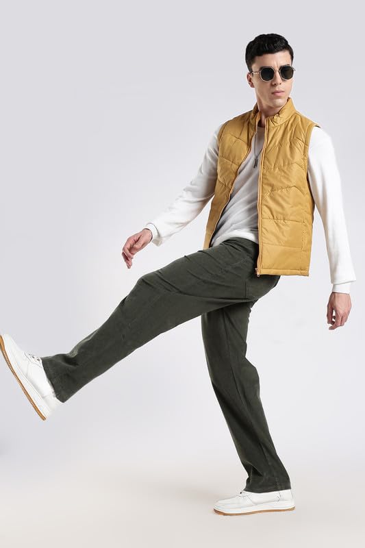Image of NEVER NEUD Men's Corduroy Trousers | Stylish Straight Fit 4 Pocketed Corduroy Pants for Men | 98% Cotton 2% Elastane | Mid Rise | Comfortable Casual Regular Fit Pants | Button Closure