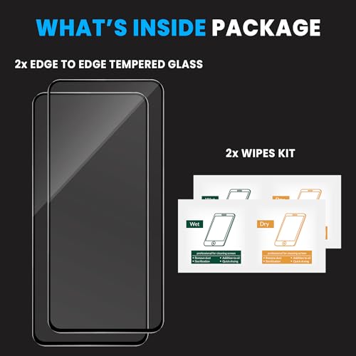 Image of FIRST MART Gorilla Tempered Glass Compatible For CMF Phone 1 5G (6.67 Inch) With Easy Installation Kit for Smartphone| Edge To Edge Coverage | Black, Pack of 2