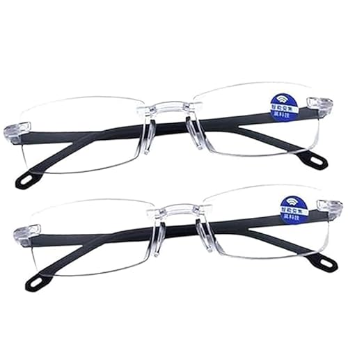 2 Pcs of Auto Focus Glasses, Intelligent Zoom Anti-Blue Light Presbyopia Glass with Case and Glasses Cloth, Smart Zoom Reading Glass