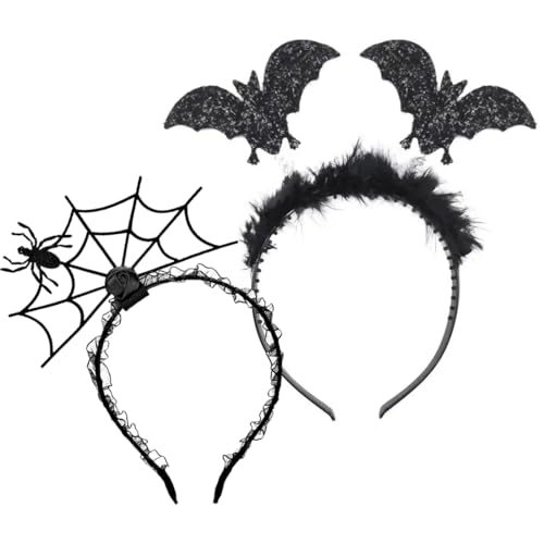 VYIBPDY 2PCS Halloween haarreif damen halloween kopfschmuck spinne für Frauen Halloween Fasching Party Cosplay