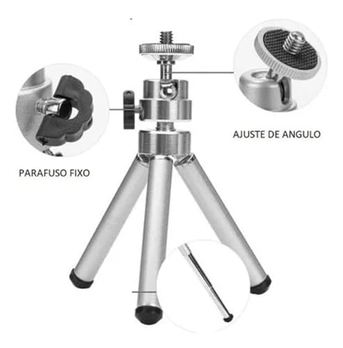 Mini Tripé Universal Alumínio Suporte Para Celular Câmera