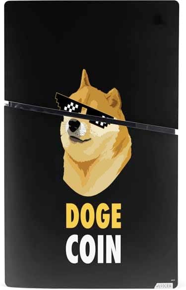 Skinit Decal Gaming Skin Compatible with PS5 Slim Digital Edition Bundle - Doge Coin Crypto Design