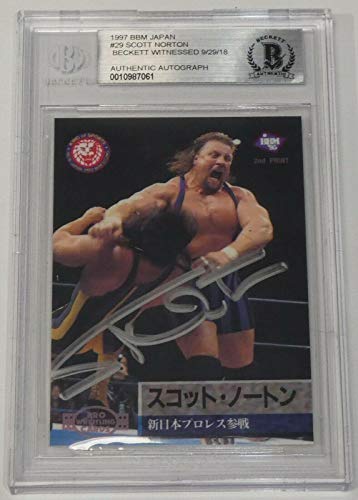 Scott Norton Signed 1997 BBM New Japan Pro Wrestling Card BAS COA WCW NWO Auto'd - Wrestling Cards