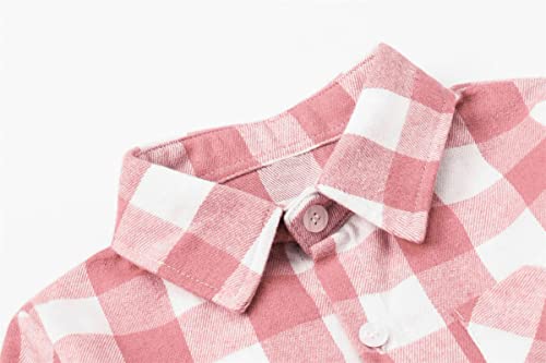 SANGTREE Boys and Mens Plaid Shirts Short Sleeve Flannel Shirt Casual Summer Button Down Shirts2