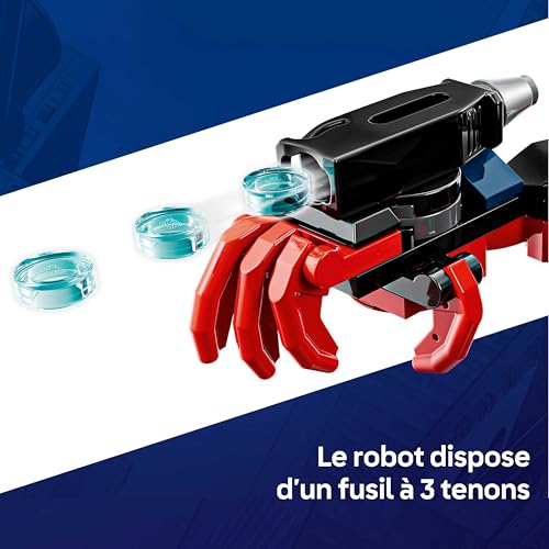 LEGO ǀ Marvel Le Robot de Miles Morales Contre Spider-Man 2099 - Jouet Super-Héros avec Figurine d'action & 2 Minifigurines - Toile Tranchante & Fusil à Tenons - Cadeau pour Garçon dès 6 Ans 76337
